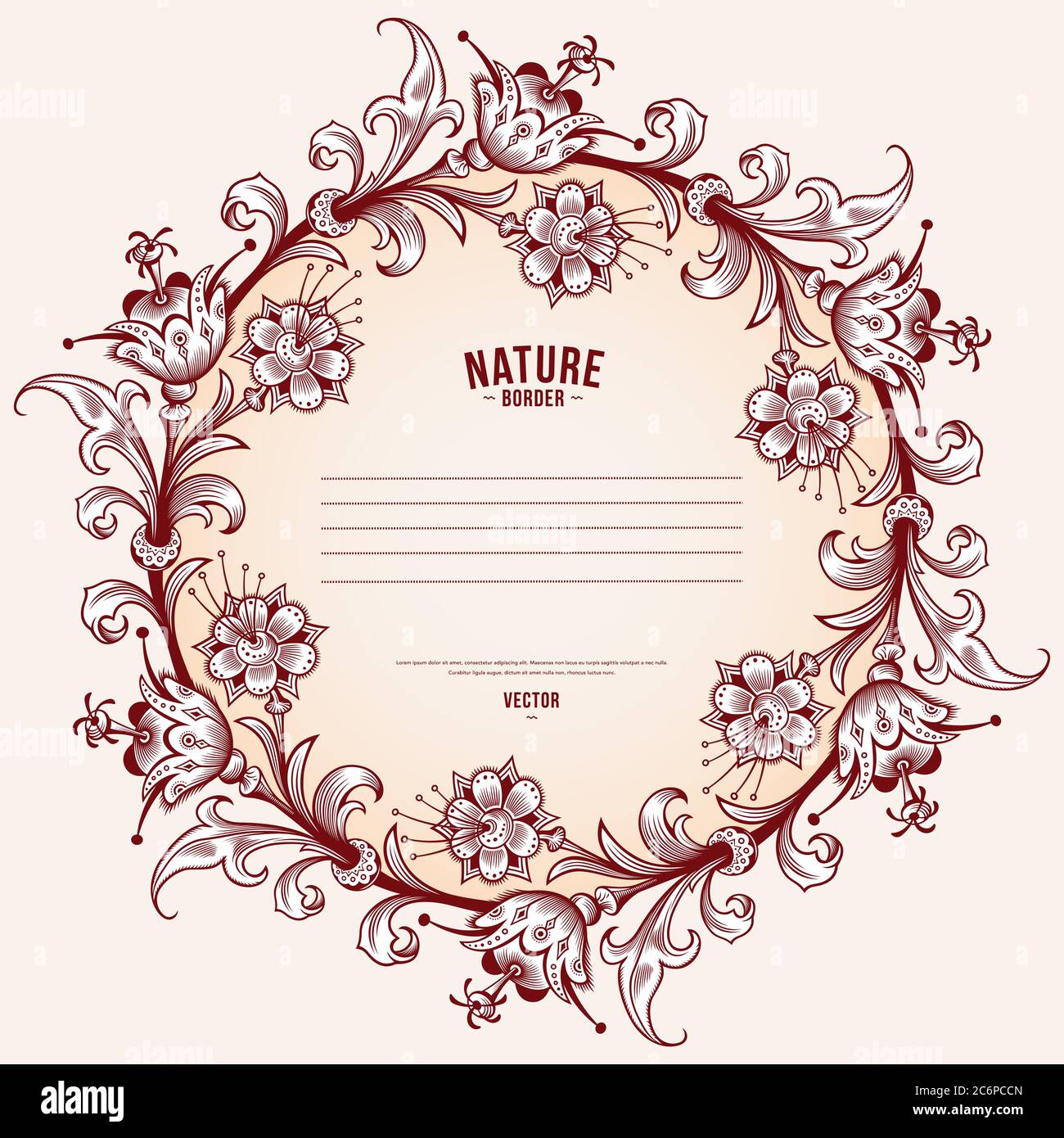 Floral hand drawn vector border Stock Vector Image & Art - Alamy