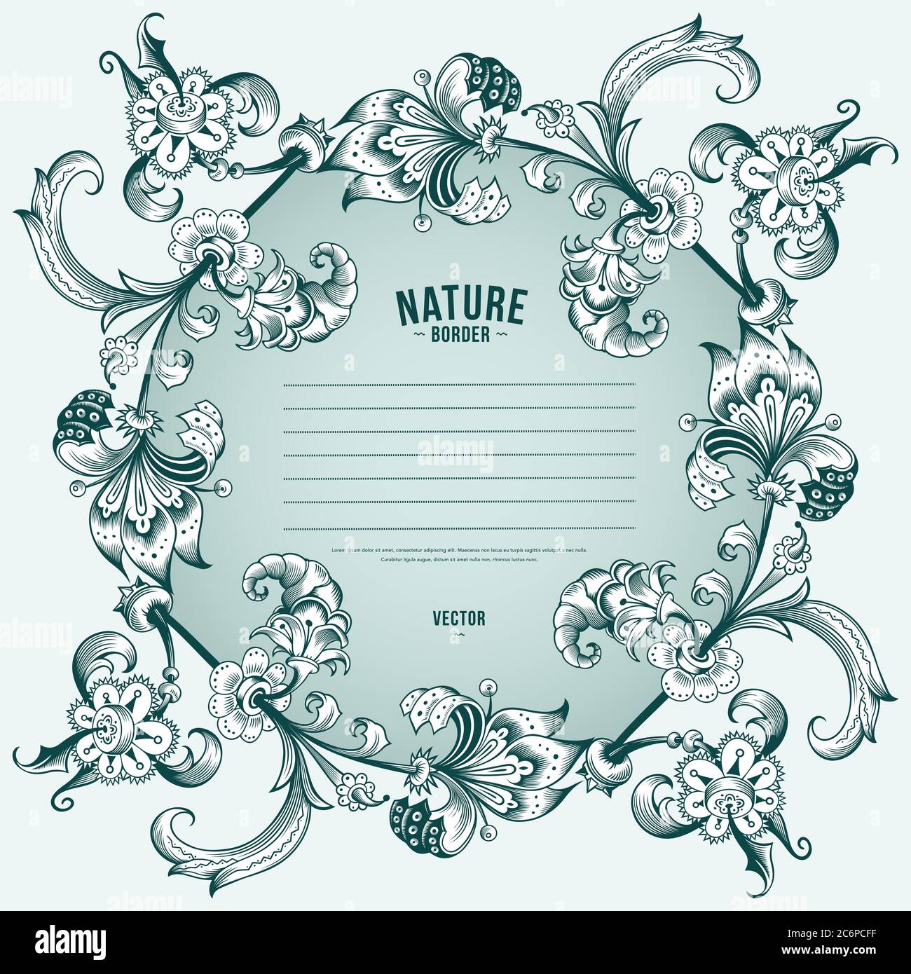 Floral hand drawn vector border Stock Vector Image & Art - Alamy