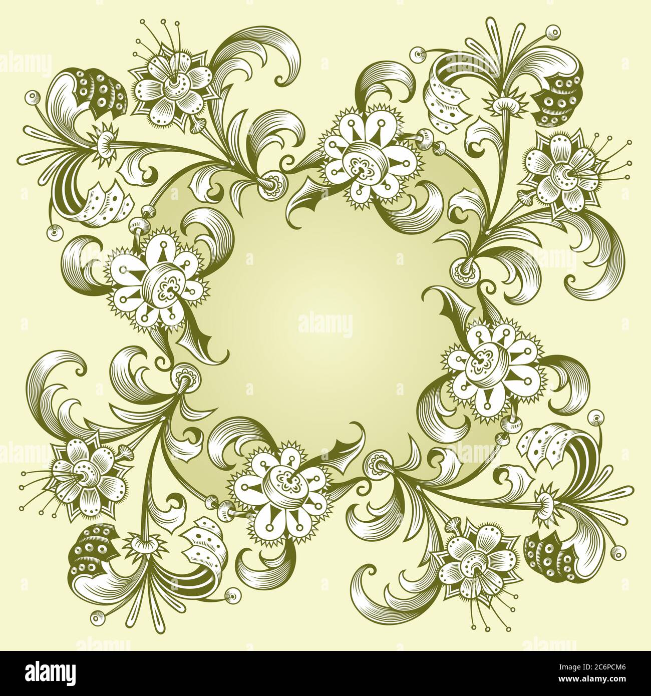 Floral hand drawn vector vintage border Stock Vector Image & Art - Alamy