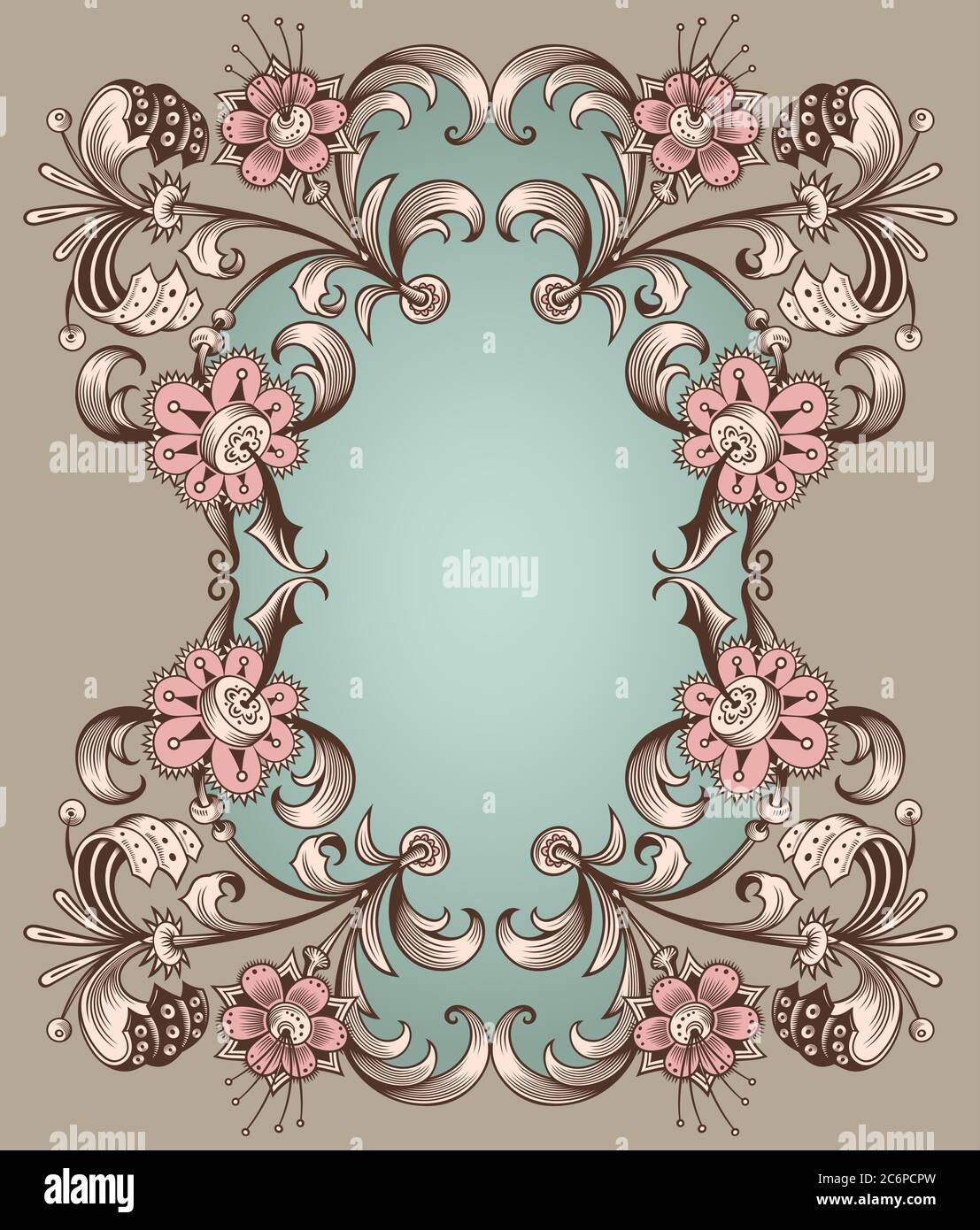 Floral hand drawn vector vintage border Stock Vector Image & Art - Alamy
