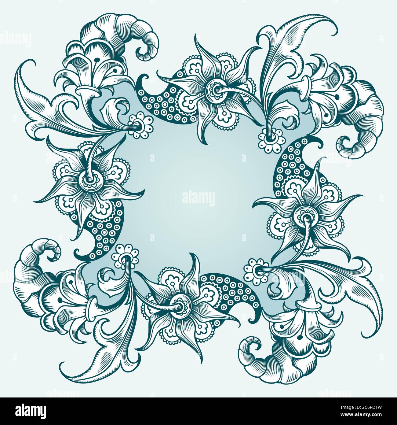 Floral hand drawn vector border Stock Vector Image & Art - Alamy