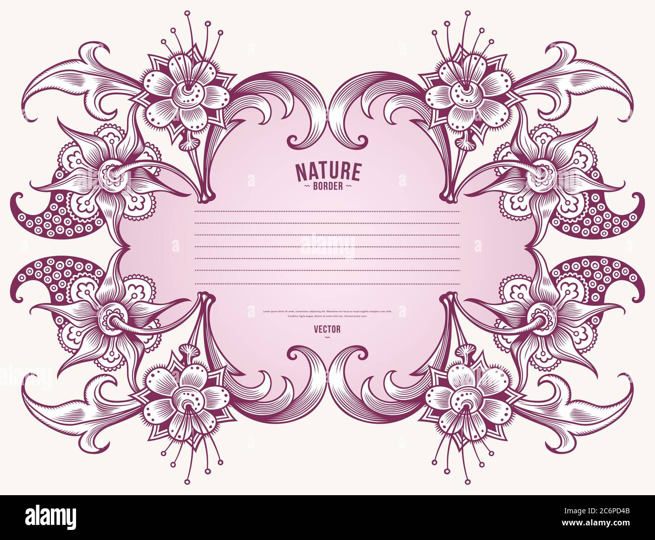 Floral hand drawn vector border Stock Vector Image & Art - Alamy