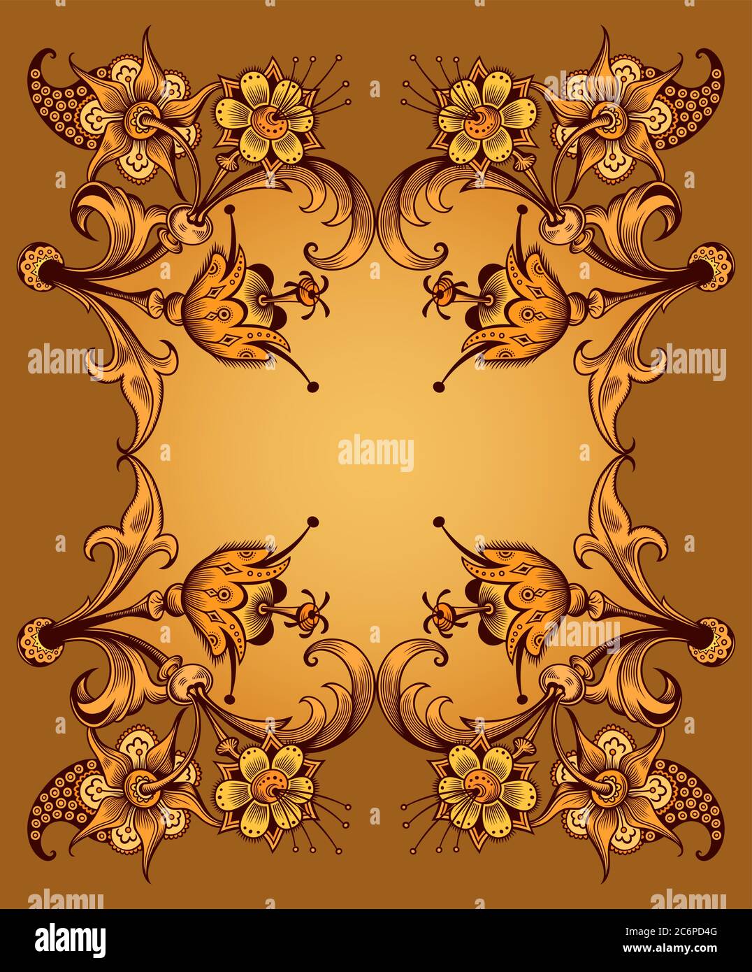 Floral hand drawn vector vintage border Stock Vector Image & Art - Alamy