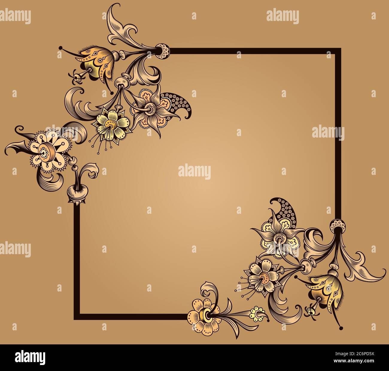 Floral hand drawn vector border Stock Vector Image & Art - Alamy