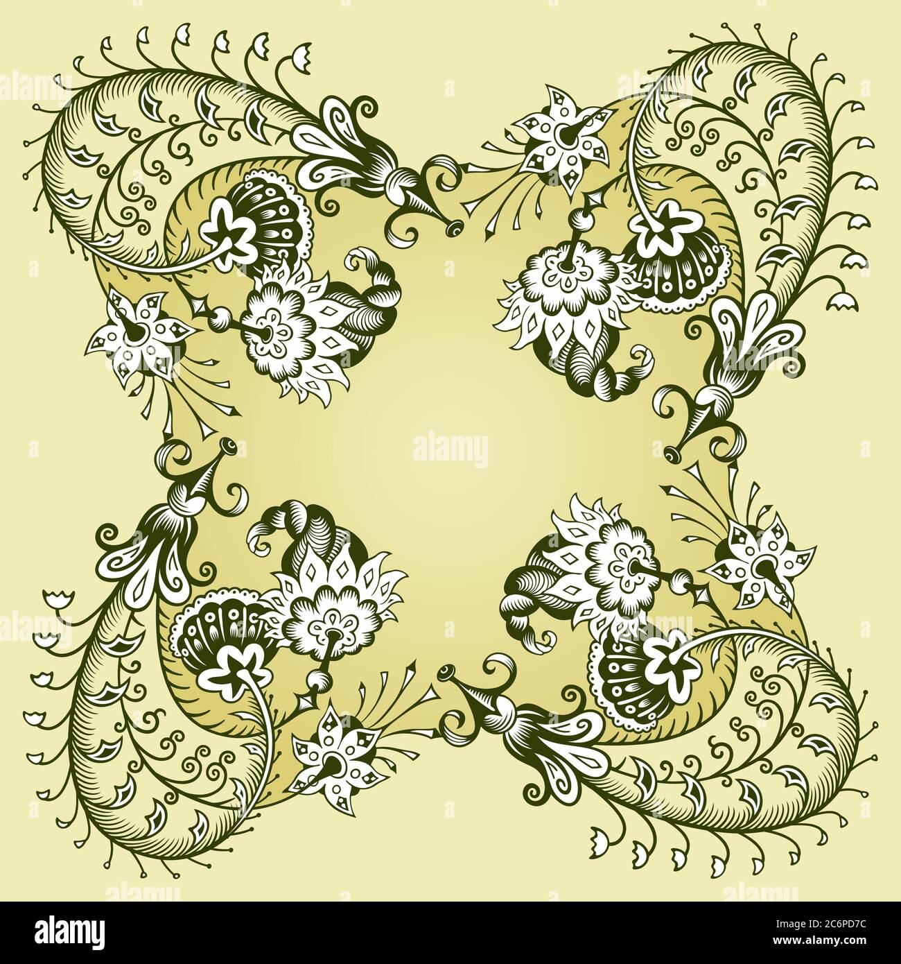 Floral hand drawn vector vintage border Stock Vector Image & Art - Alamy