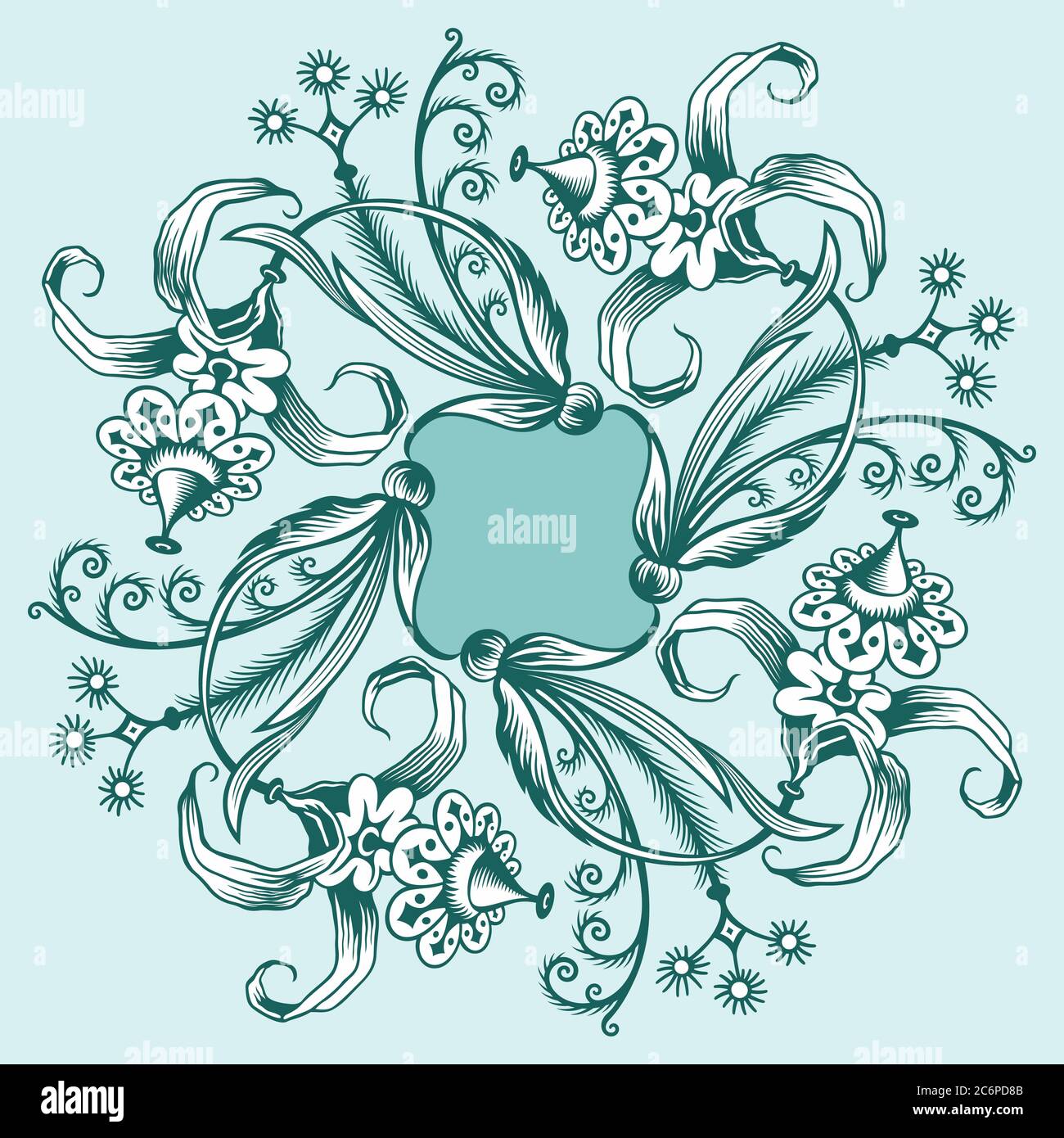 Floral hand drawn vector vintage border Stock Vector Image & Art - Alamy
