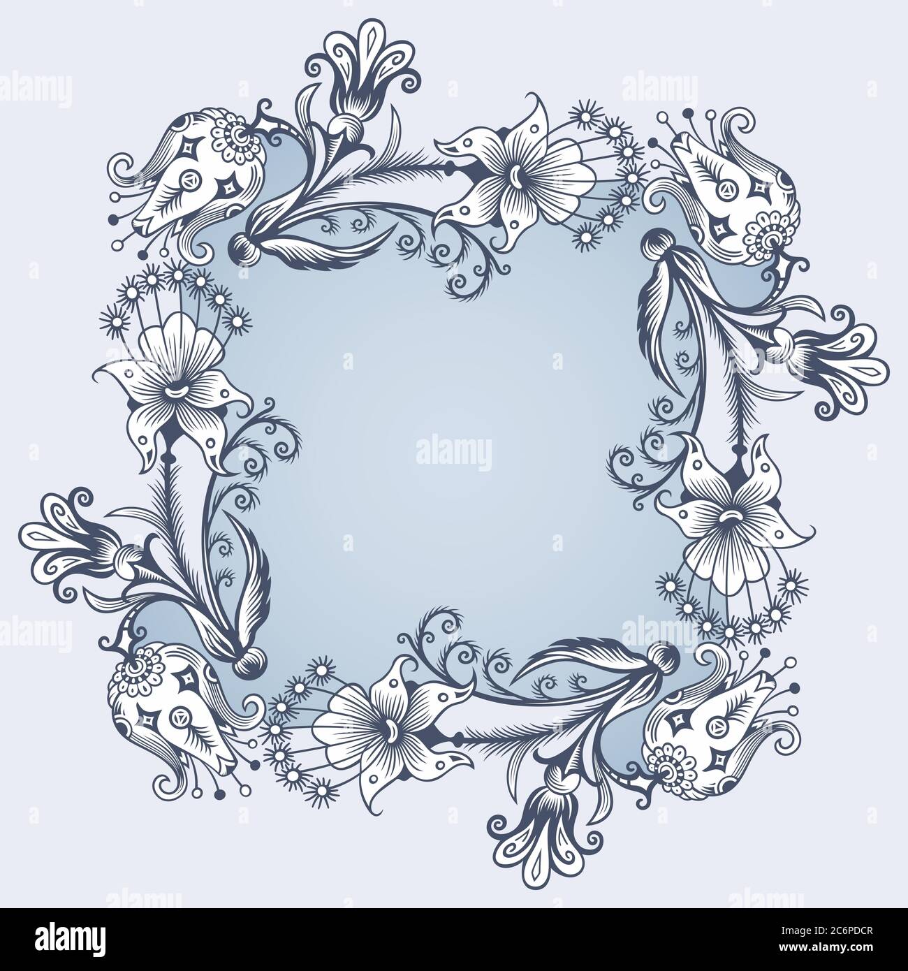Floral hand drawn vector vintage border Stock Vector Image & Art - Alamy