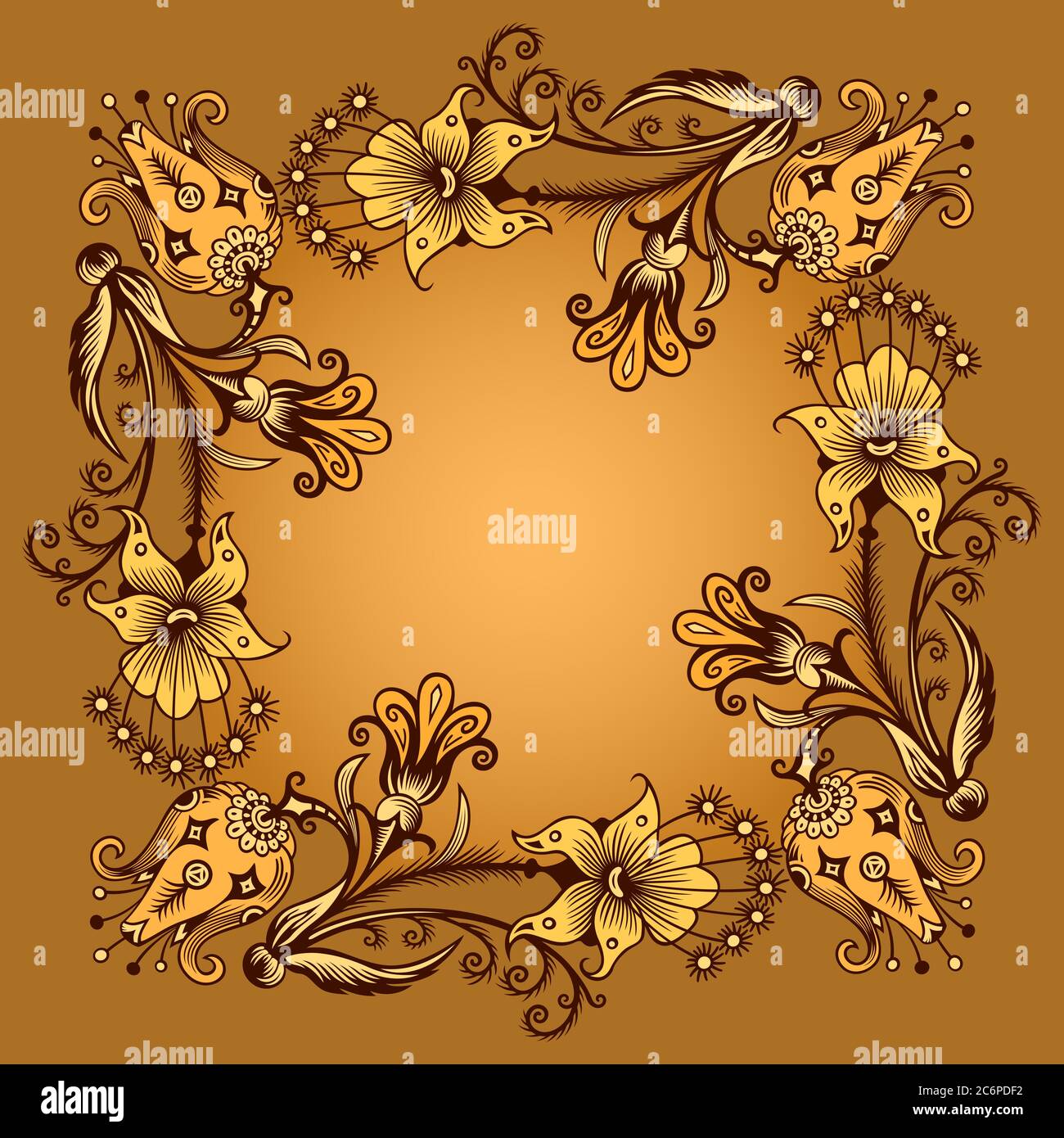 Floral hand drawn vector vintage border Stock Vector Image & Art - Alamy