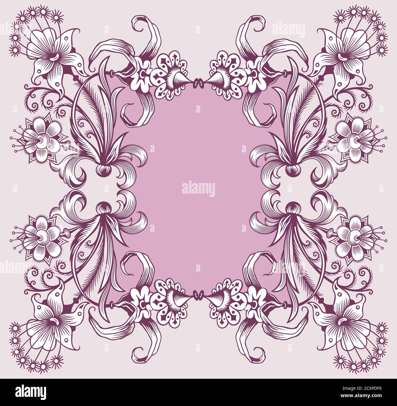 Floral hand drawn vector vintage border Stock Vector Image & Art - Alamy