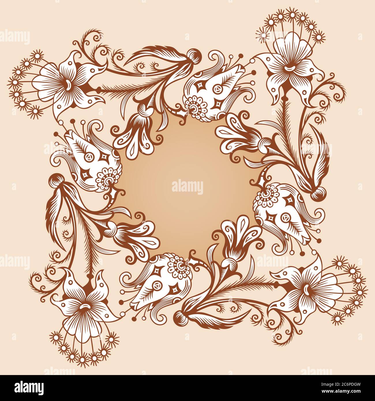 Floral hand drawn vector vintage border Stock Vector Image & Art - Alamy
