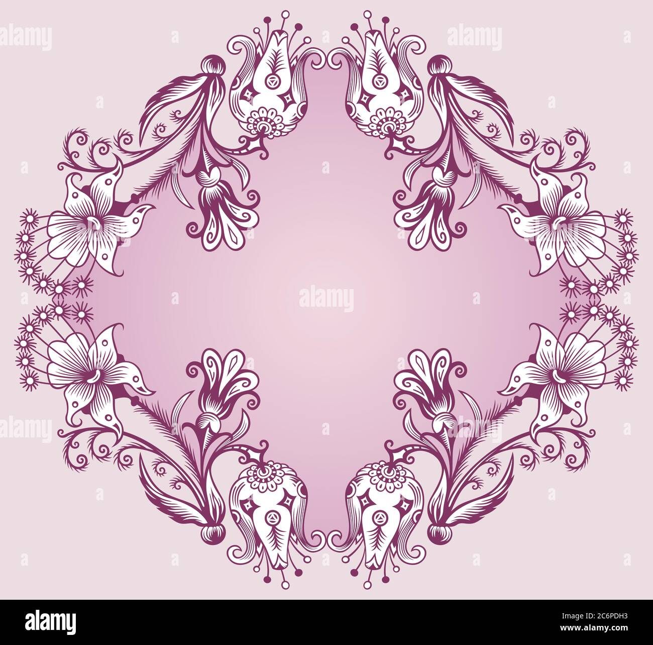 Floral hand drawn vector vintage border Stock Vector Image & Art - Alamy
