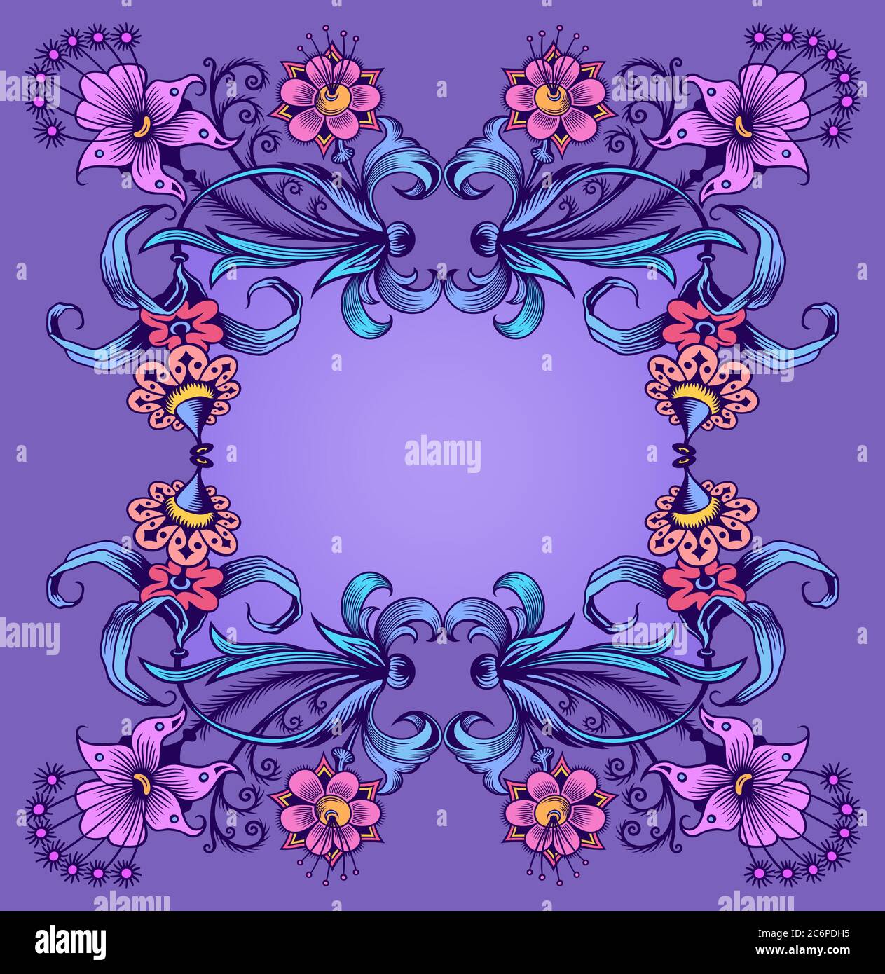Floral hand drawn vector vintage border Stock Vector Image & Art - Alamy