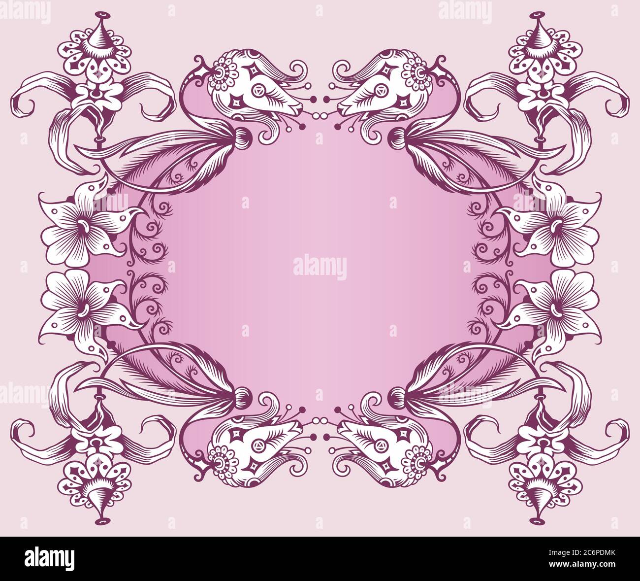 Floral hand drawn vector vintage border Stock Vector Image & Art - Alamy