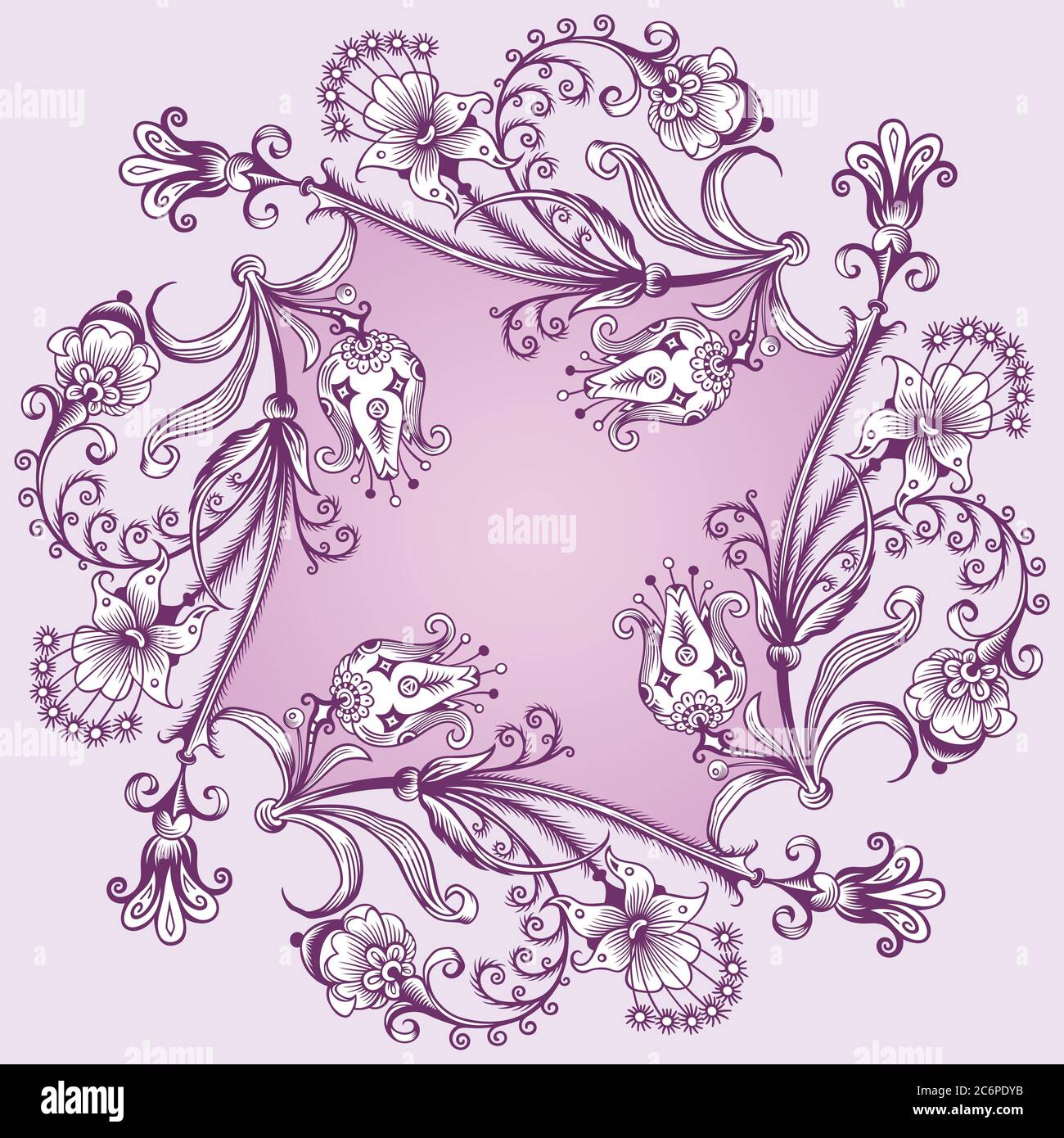 Floral hand drawn vector vintage border Stock Vector Image & Art - Alamy