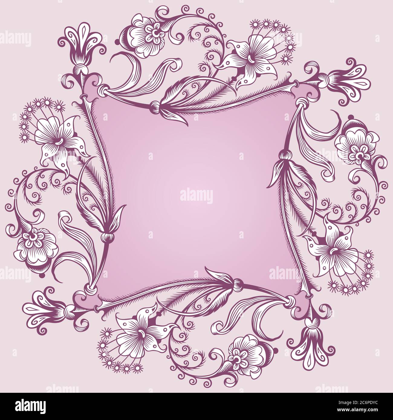 Floral hand drawn vector vintage border Stock Vector Image & Art - Alamy