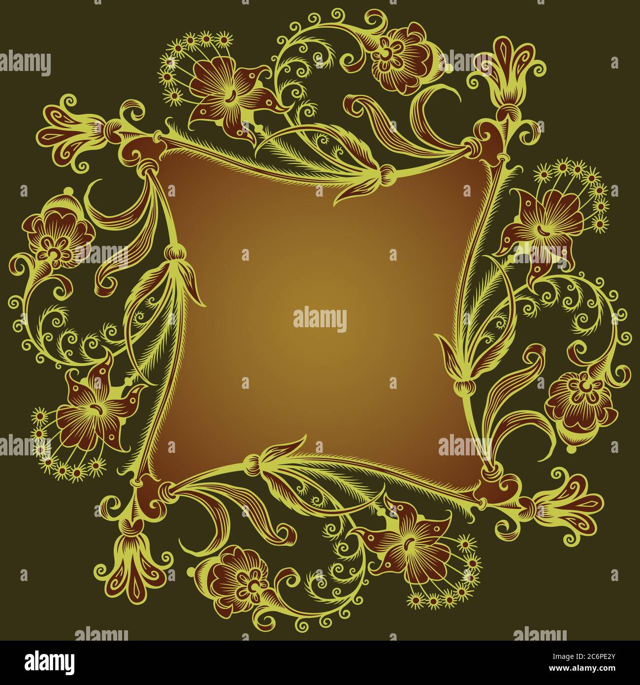 Floral hand drawn vector vintage border Stock Vector Image & Art - Alamy