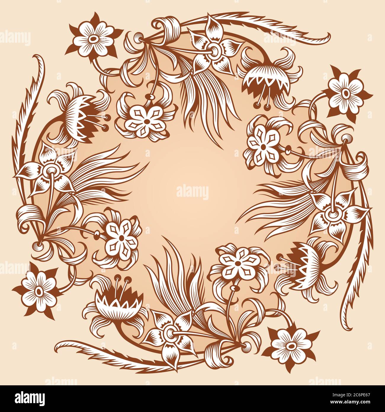 Floral hand drawn vector vintage border Stock Vector Image & Art - Alamy
