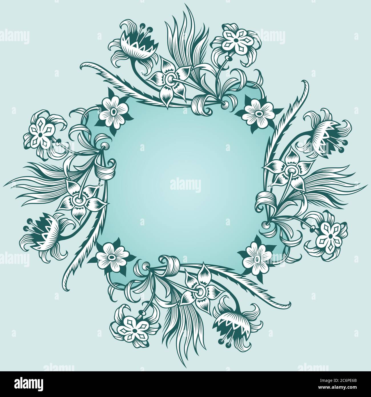 Floral hand drawn vector vintage border Stock Vector Image & Art - Alamy