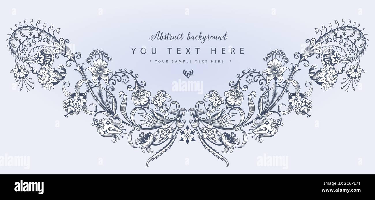 Floral hand drawn vector vintage border Stock Vector Image & Art - Alamy