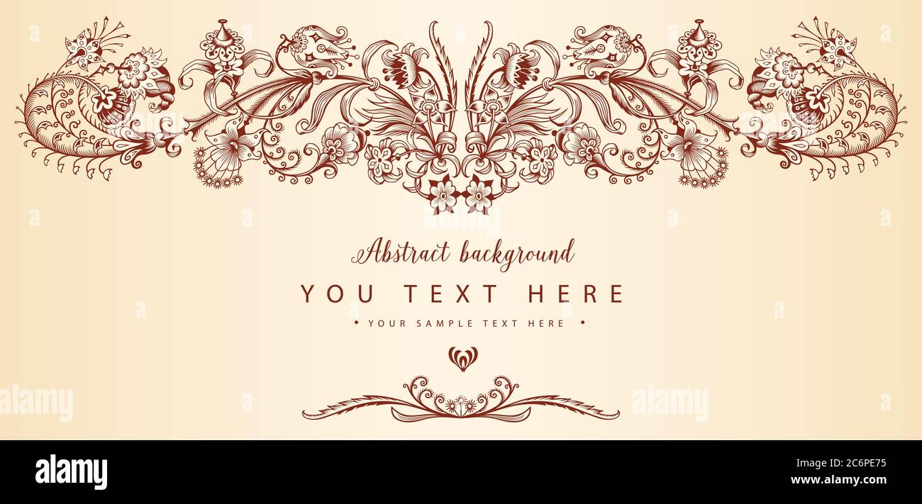 Floral hand drawn vector vintage border Stock Vector Image & Art - Alamy