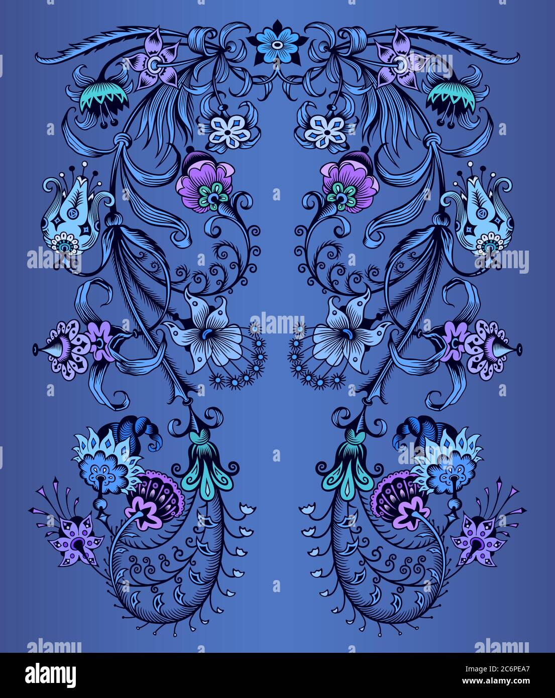 Floral hand drawn vector vintage illustration Stock Vector Image & Art ...