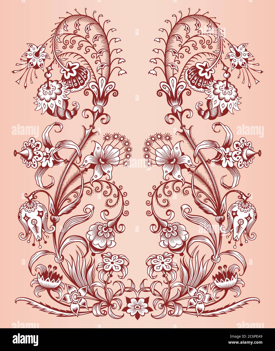 Floral hand drawn vector vintage illustration Stock Vector Image & Art ...