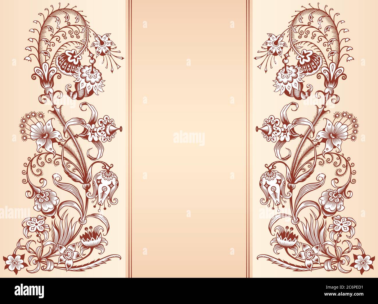 Floral hand drawn vector vintage border Stock Vector Image & Art - Alamy