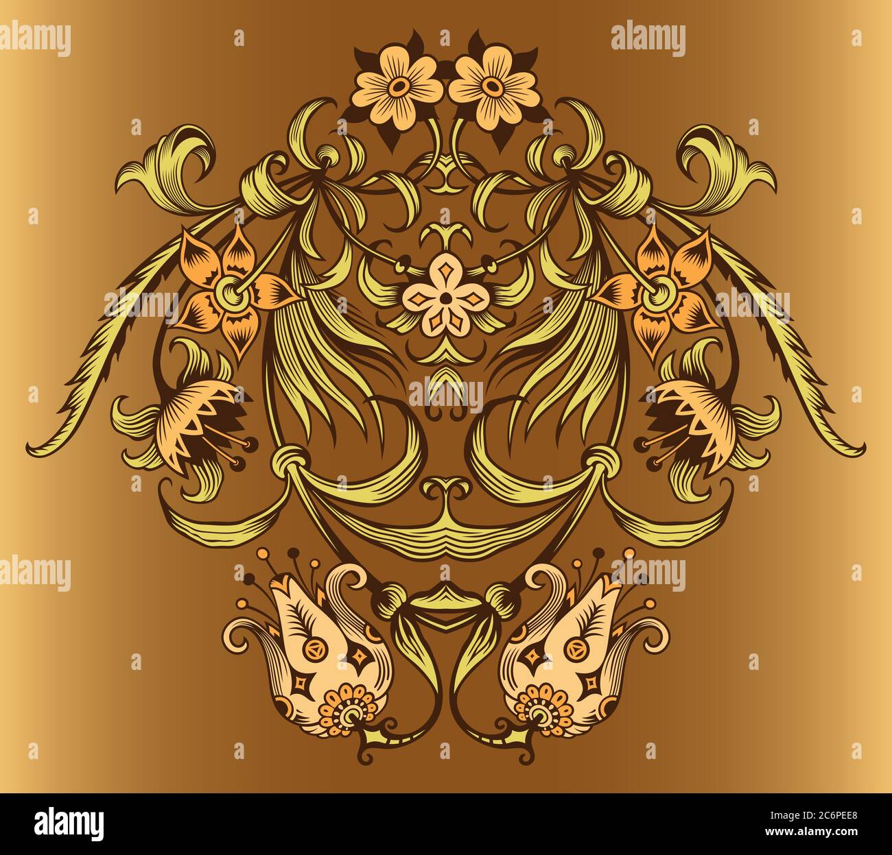 Vector decorative floral ethnic illustration Stock Vector Image & Art ...