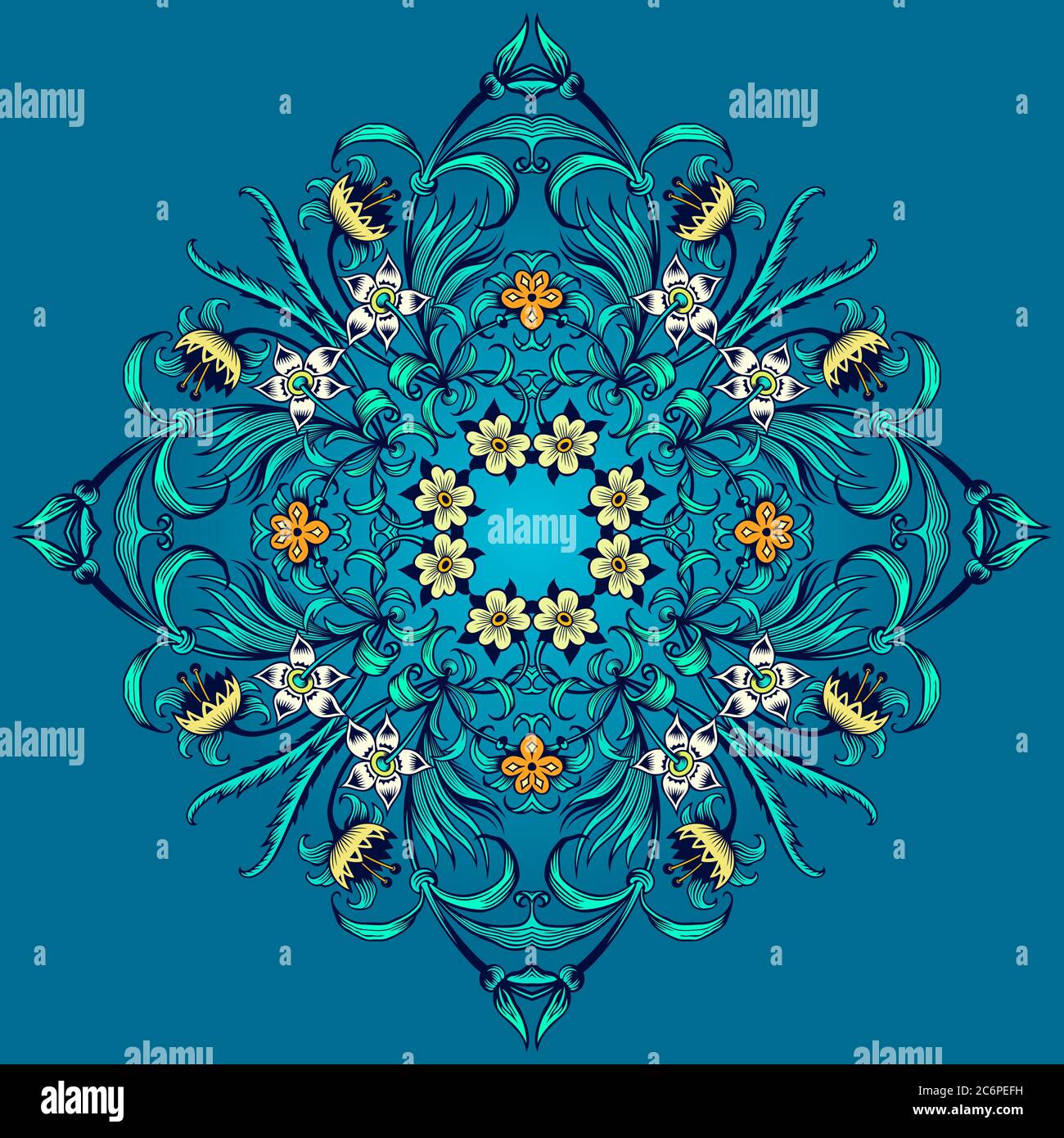 Vector decorative floral ethnic illustration Stock Vector Image & Art ...