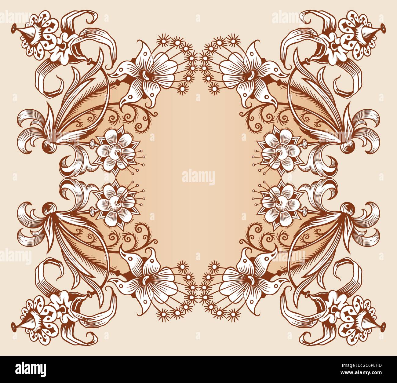 Floral hand drawn vector vintage border Stock Vector Image & Art - Alamy