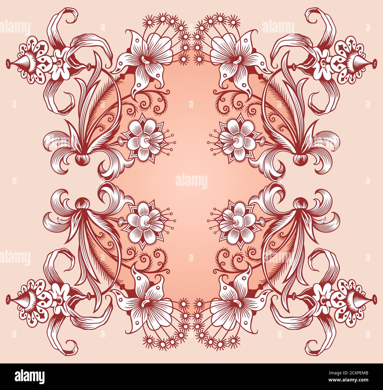 Floral hand drawn vector vintage border Stock Vector Image & Art - Alamy