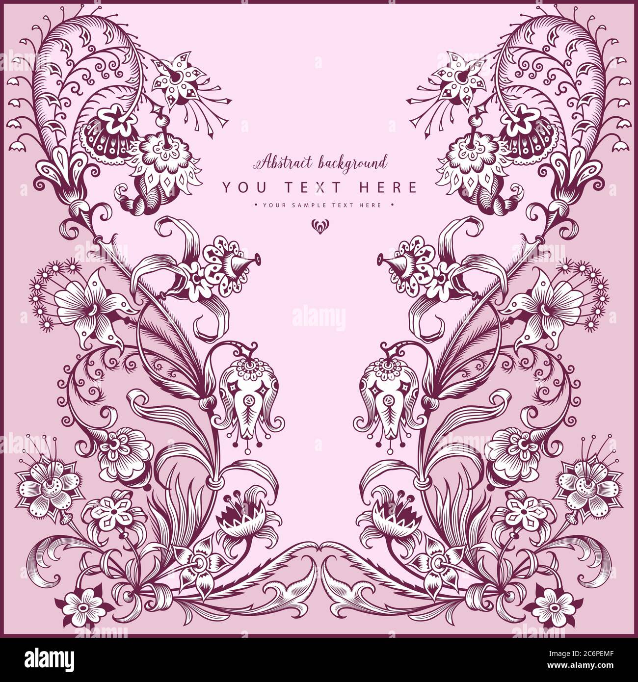 Floral hand drawn vector vintage border Stock Vector Image & Art - Alamy