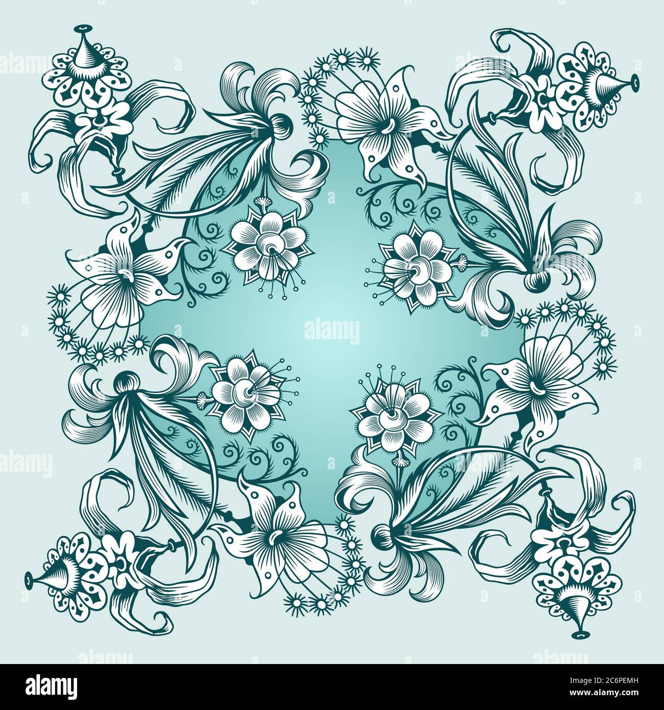 Floral hand drawn vector vintage border Stock Vector Image & Art - Alamy