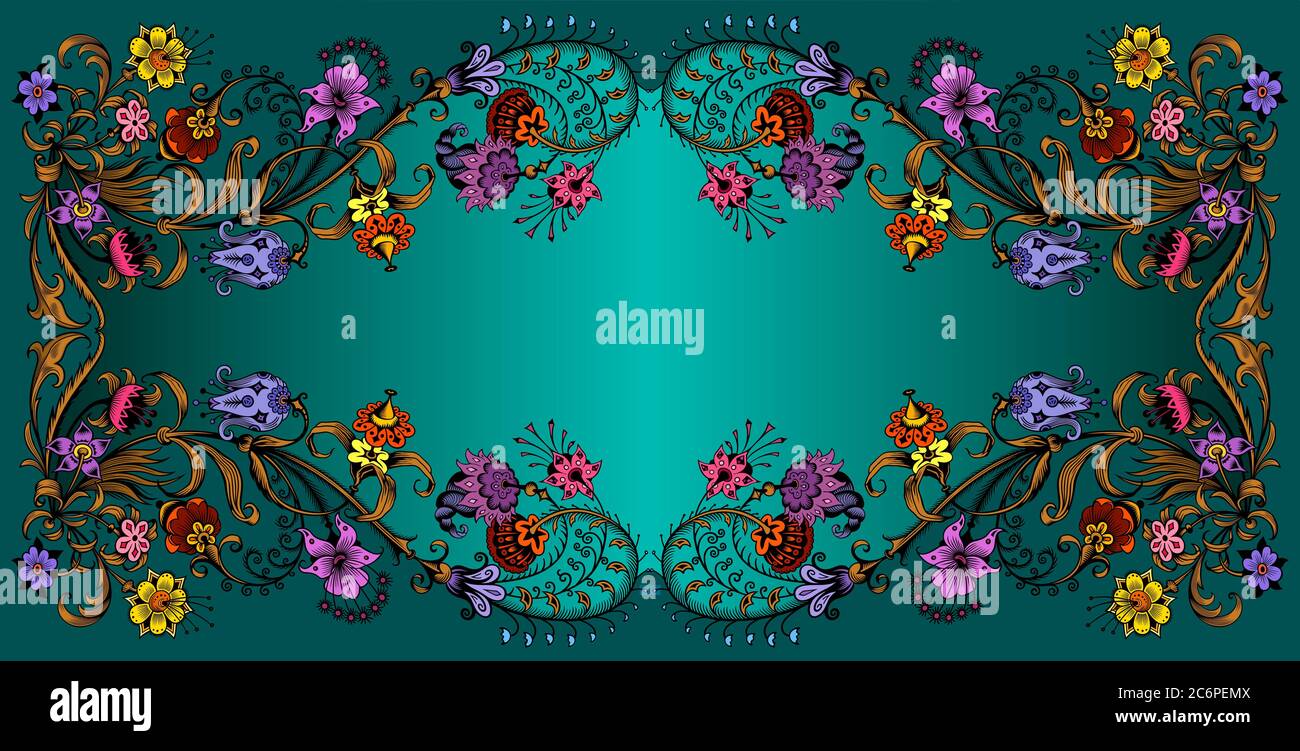 Floral hand drawn vector vintage border Stock Vector Image & Art - Alamy
