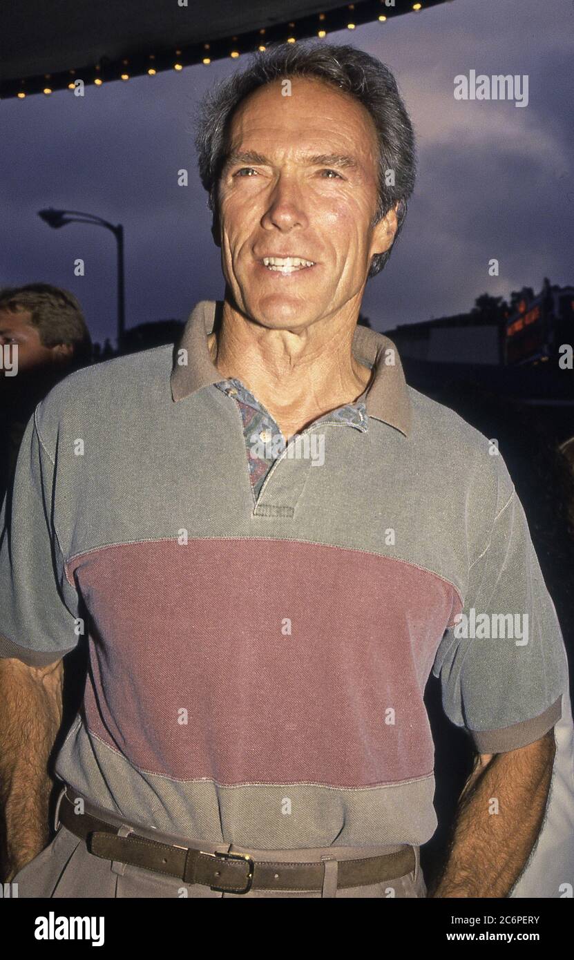 Actor Clint Eastwood arriving at a movie premiere in Hollywood Stock Photo