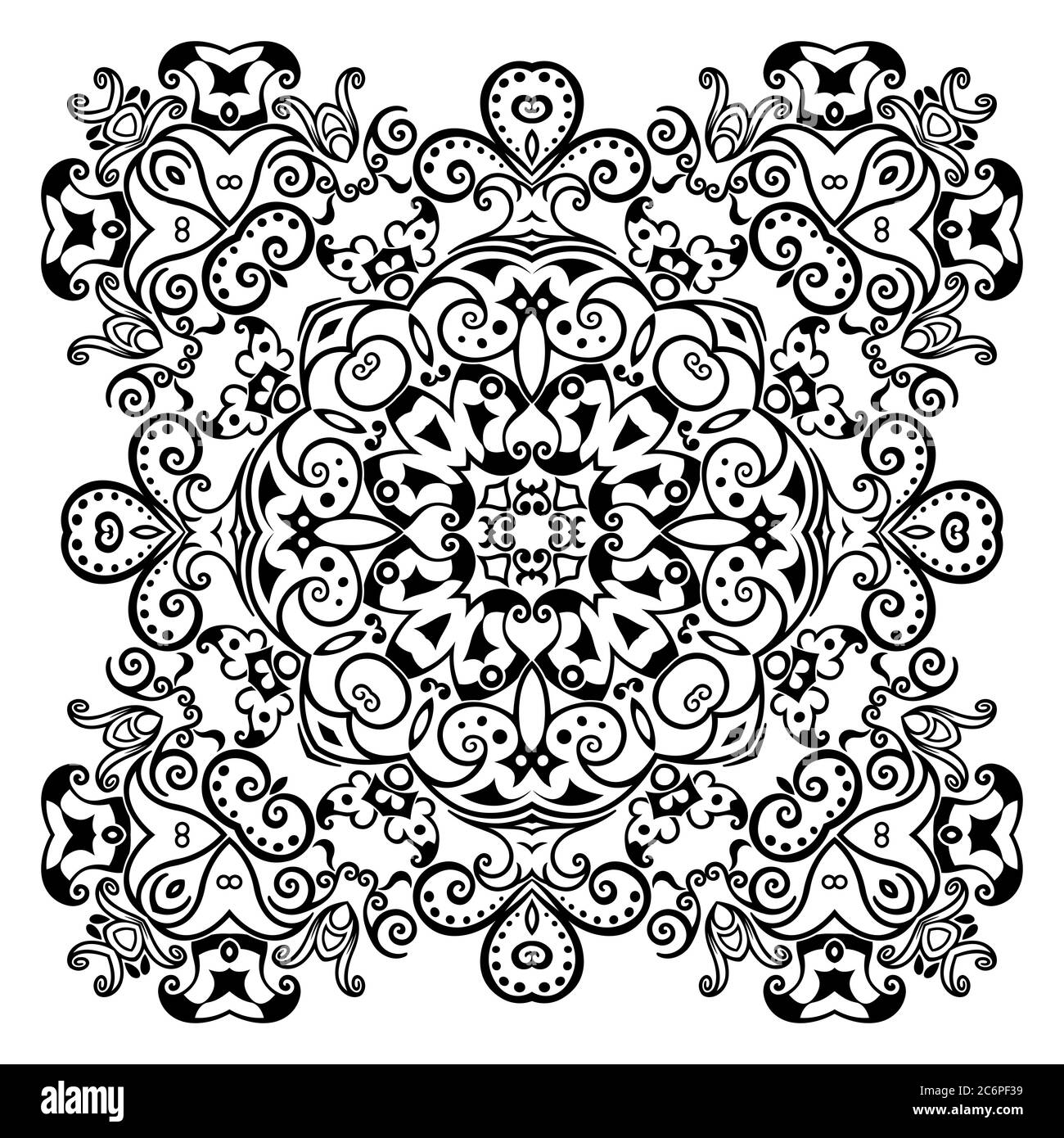 Vector black floral ethnic ornamental illustration Stock Vector Image ...