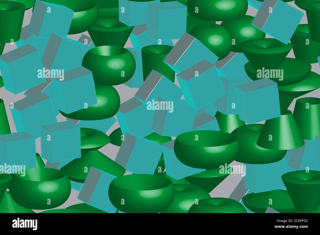 Abstract Color Volume Shapes 3D Seamless Pattern Stock Vector