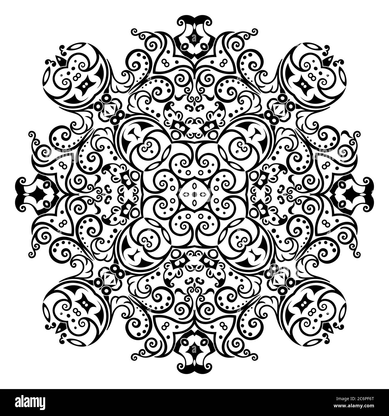 Vector black floral ethnic ornamental illustration Stock Vector Image ...