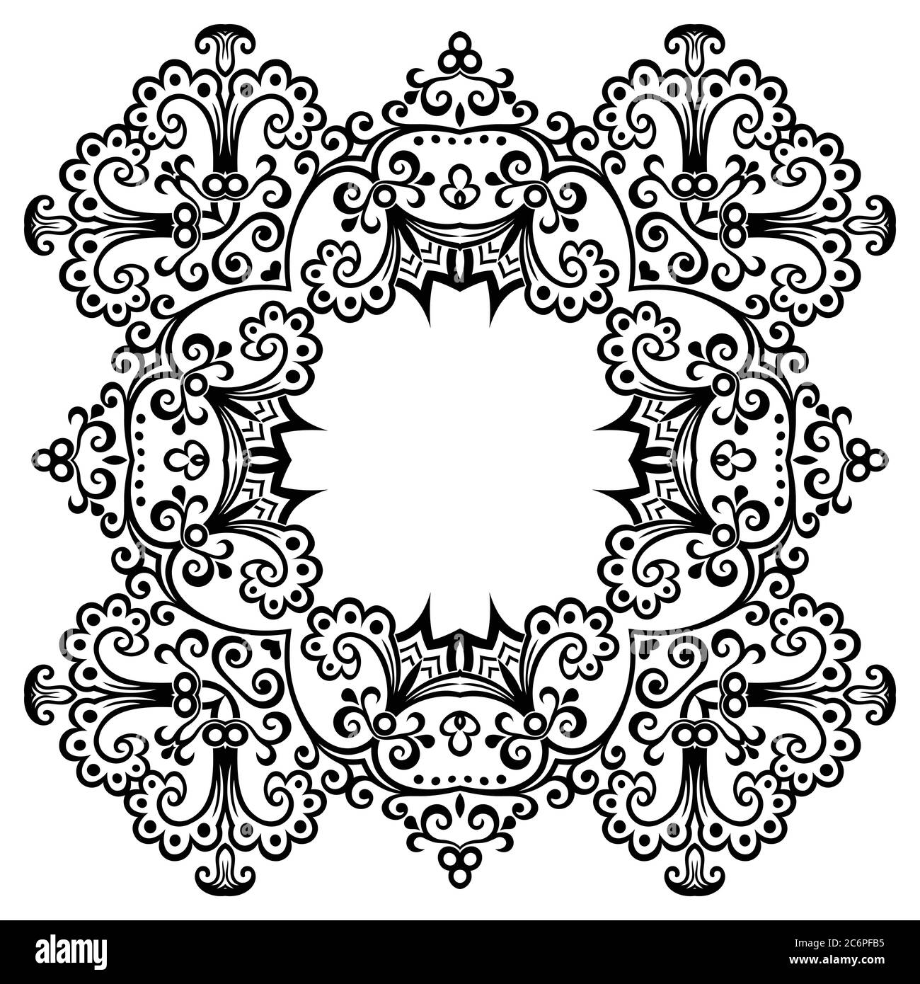 Vector black floral ethnic ornamental illustration Stock Vector Image ...