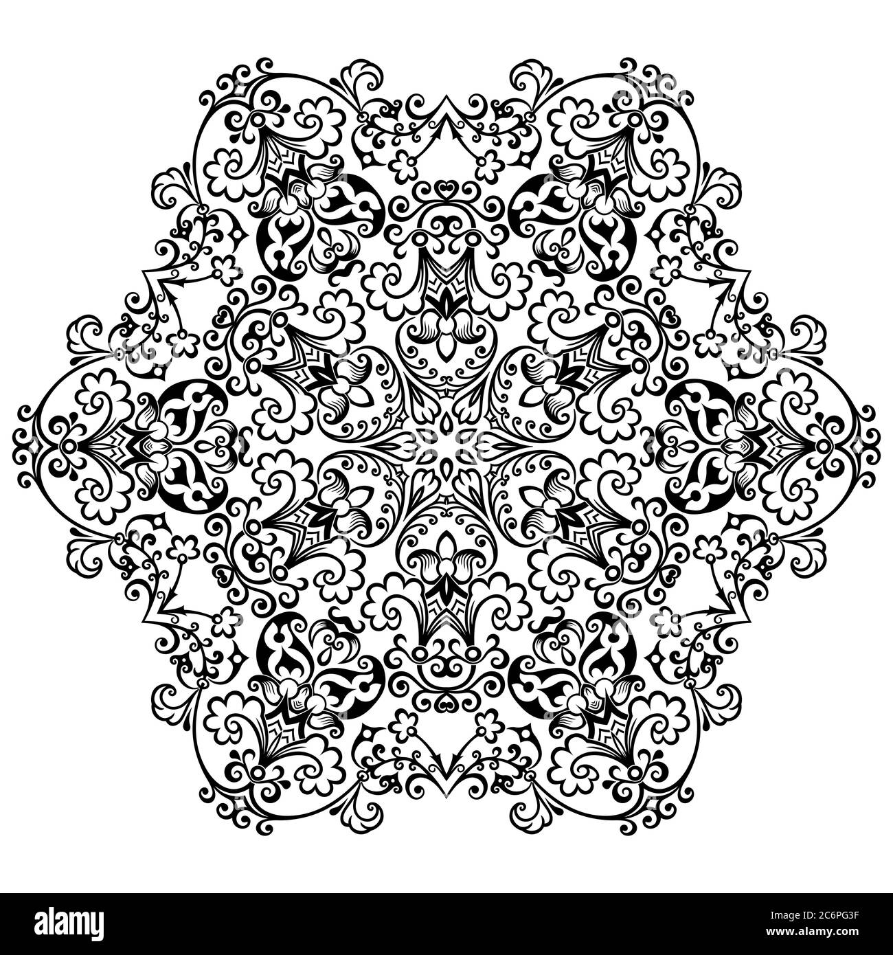 Vector black floral ethnic ornamental illustration Stock Vector Image ...