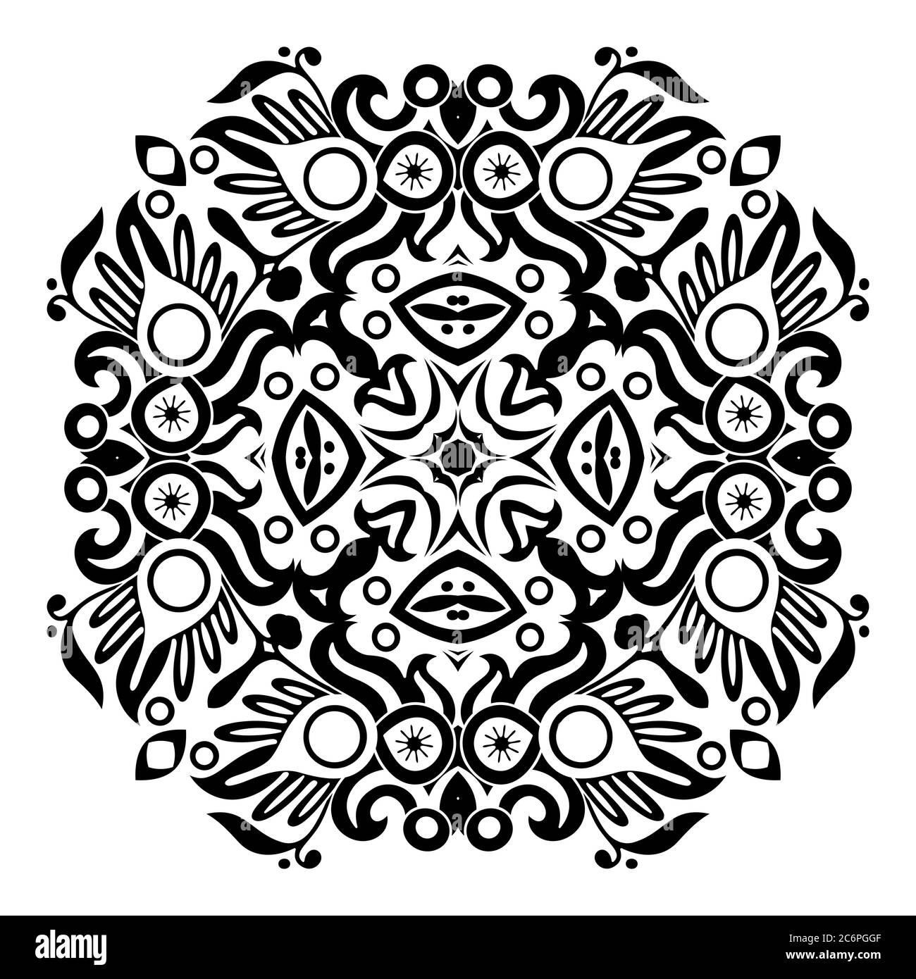 Vector black floral ethnic ornamental illustration Stock Vector Image ...