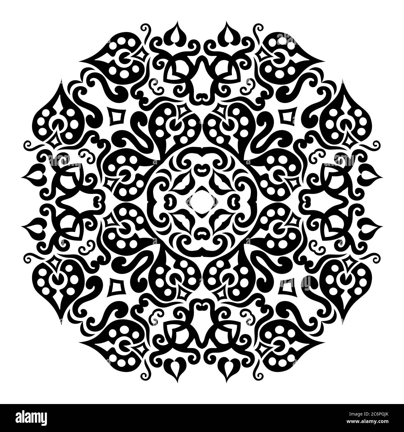 Vector black floral ethnic ornamental illustration Stock Vector Image ...