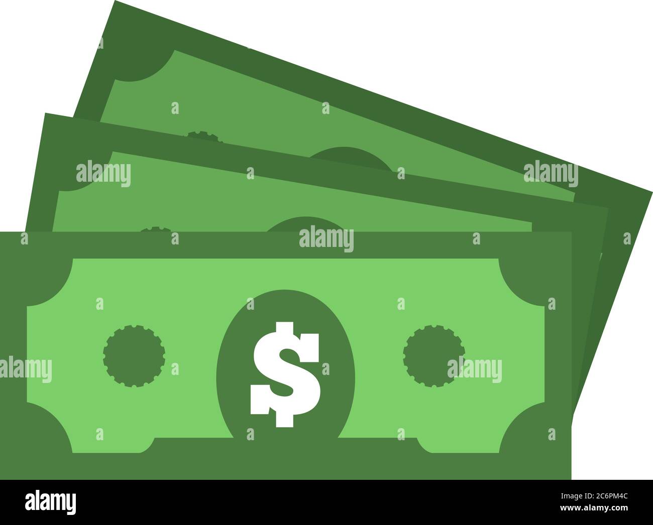 US dollar on white background. Flat vector illustration Stock Vector