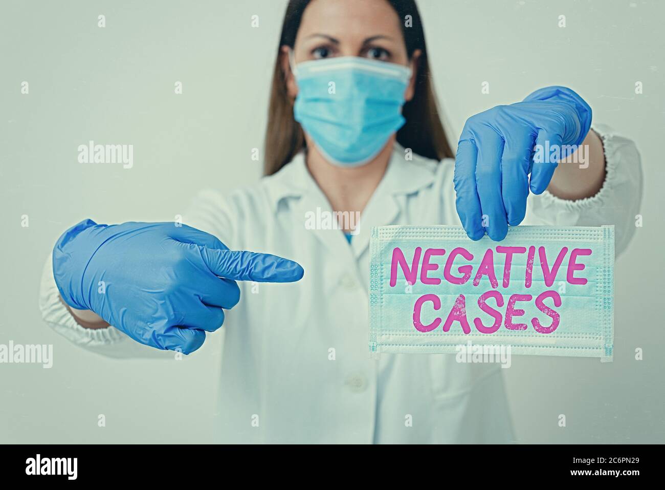 Writing note showing Negative Cases. Business concept for circumstances or conditions that are confurmed to be false Laboratory blood test sample for Stock Photo