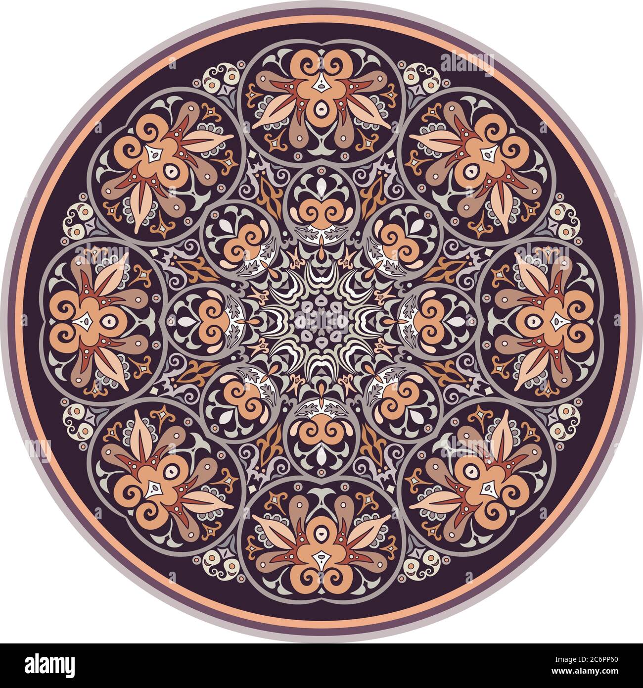 Vector ethnic abstract flower illustration Stock Vector Image & Art - Alamy