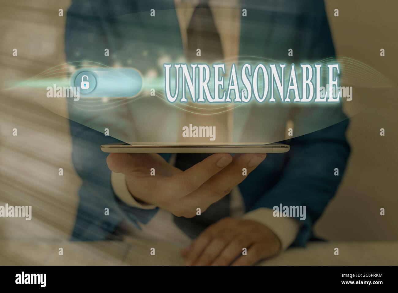 Handwriting text Unreasonable. Conceptual photo beyond right or ...