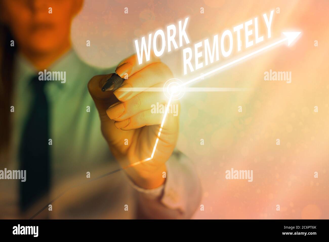 Word writing text Work Remotely. Business photo showcasing fresh