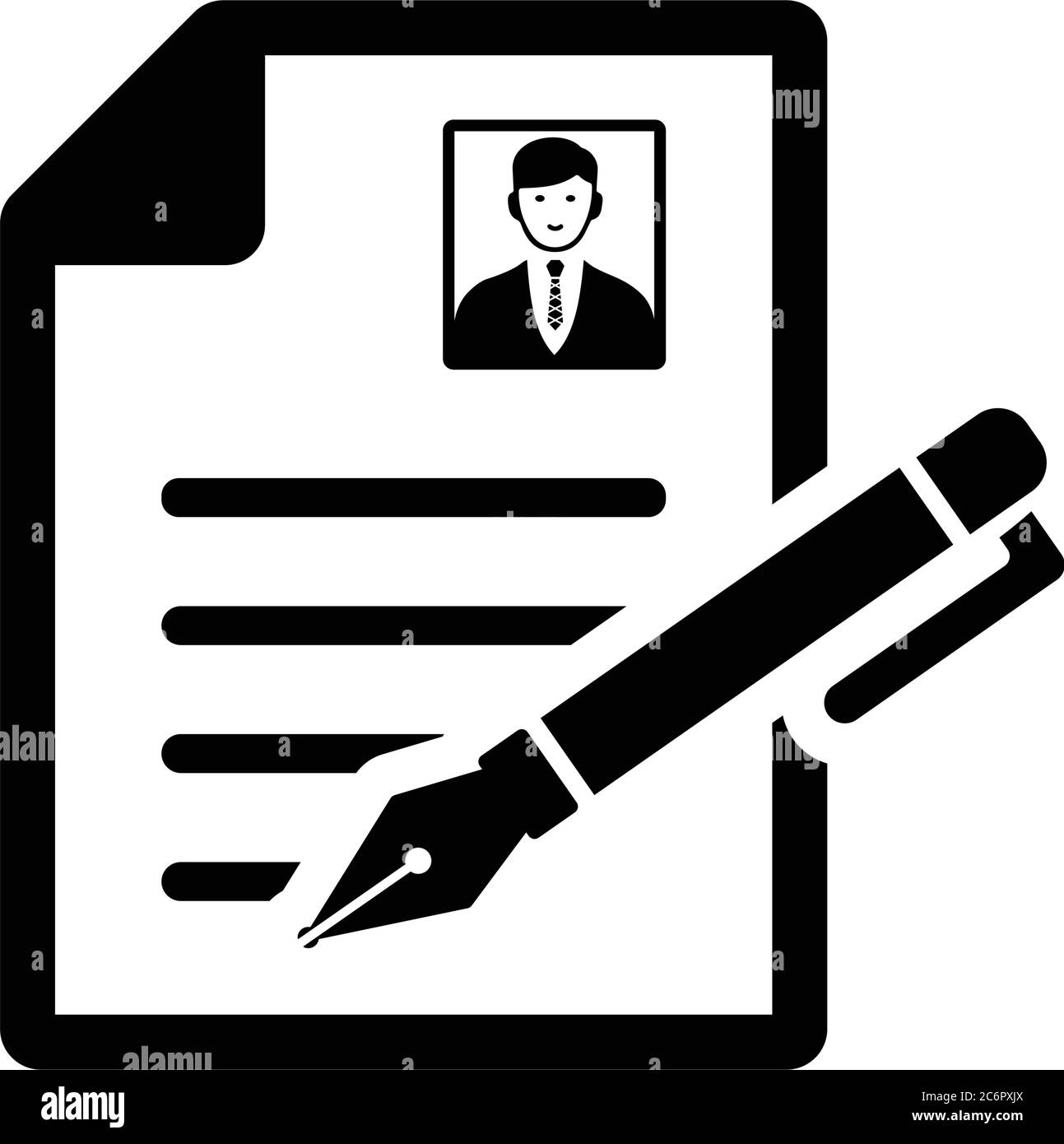Cv Writing Job Application Resume Icon Vector Graphics For Various Use Stock Vector Image Art Alamy