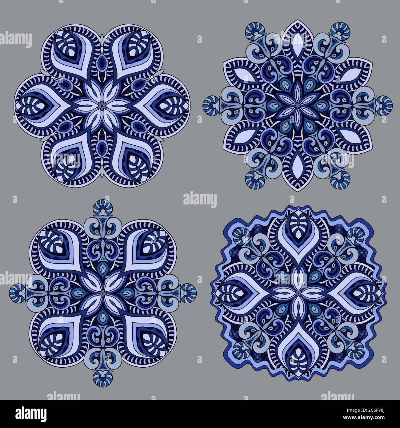 Vector decorative ornamental snowflakes set Stock Vector Image & Art ...
