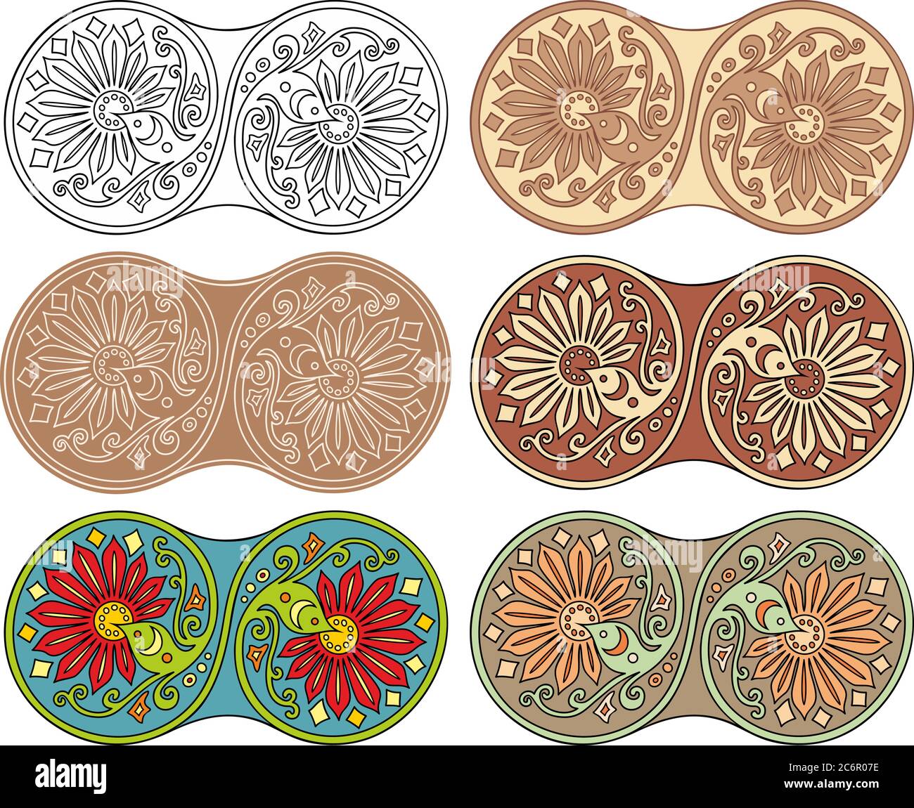 Vector set of circles with floral elements Stock Vector Image & Art - Alamy